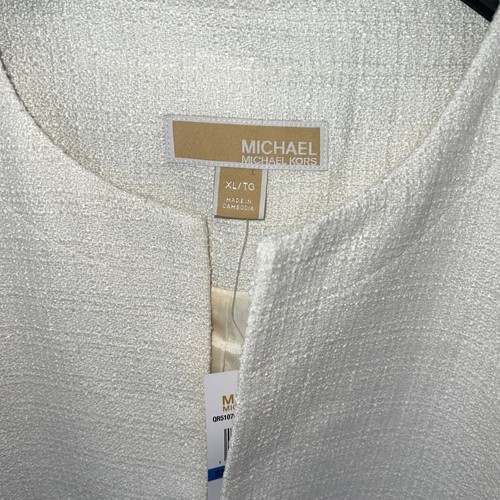 Michael Kors LS Textured Damen Open Front XL L Creme Gold Gefüttert Jacke Neu mit Etikett - Bild 4 von 4