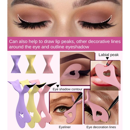 3pcs Silicone Eyeliner Assistant and 2 in 1 Eyeliner Pen Stamp Eye Makeup Tools - Imagen 35 de 41