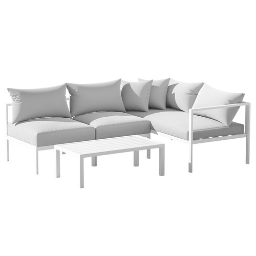 Gardeon 4 Seater Aluminium Outdoor Sofa Set Lounge Setting Table Chair Furniture - Picture 10 of 10