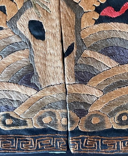 Pair Chinese Embroidered Fourth Rank Badges Qing Dynasty - Picture 23 of 24