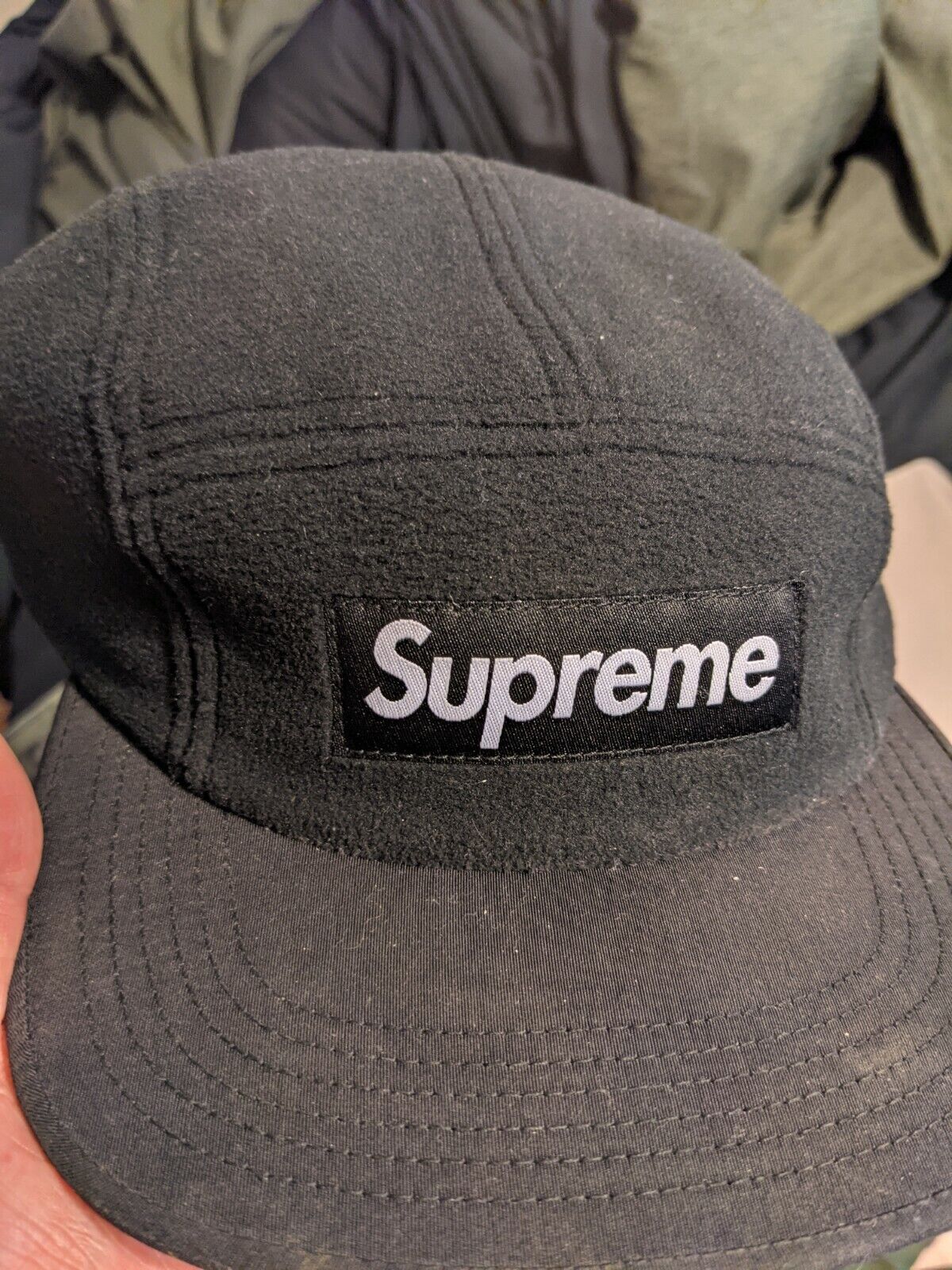 Supreme polartec fleece camp cap black sz M/L