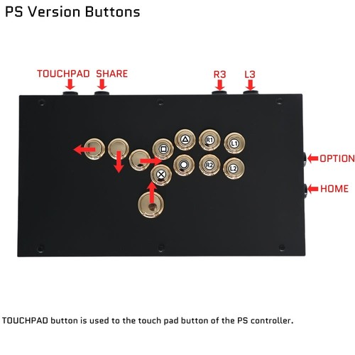 Fightbox F1-Metallic All Button Leverless Arcade Controller PC PS Xbox Switch - Picture 10 of 24