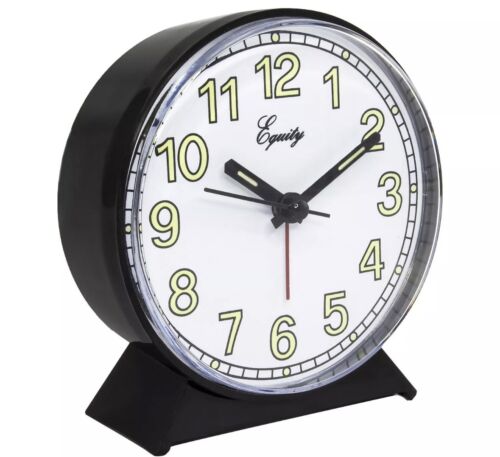 Pantalla Analógica 4 Pulgadas Funciona con Batería Negro Reloj Despertador Reposo Fuerte Escritorio Brillo - Imagen 3 de 5