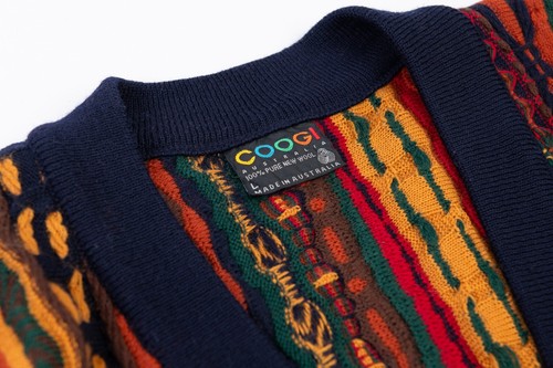 Coogi Vintage Multicolor Button Front Wool Cardigan, Men's Size L - Picture 5 of 6