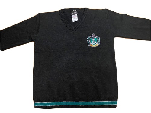 Harry Potter Charades Slytherin Patch Sweater NEW Sweatshirt Small V-Neck - Picture 3 of 9
