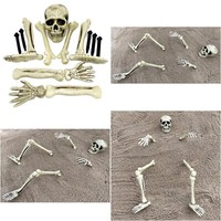 Skelett & ErdspießE / Halloween Garten Aussen Deko Totenkopf Friedhof Gebeine