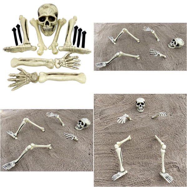 Skelett & ErdspießE / Halloween Garten Aussen Deko Totenkopf Friedhof Gebeine-image
