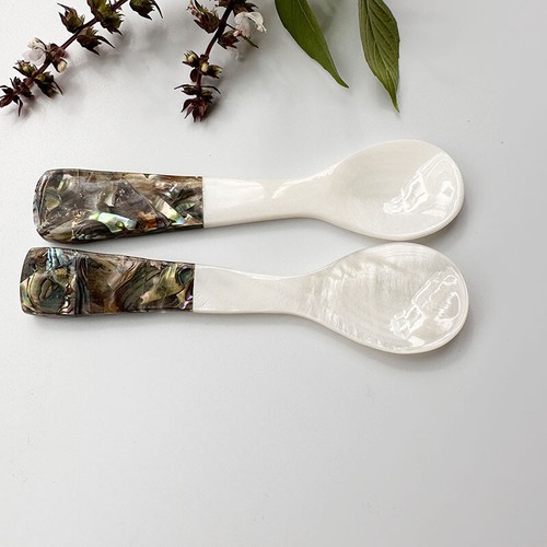 1 Stück Muschel Handarbeit Perlmutt Kaviar Löffel Rühren Joghurt - Bild 4 von 4