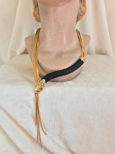 ALEXIS BITTAR Halskette goldfarben schwarz Lucite SCHLANGE asymmetrisch - Bild 5 von 12