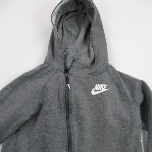 Nike Jacket Boys XL Long Sleeve Full Zip Outdoor Lightweight Hooded Gray - Picture 2 of 11