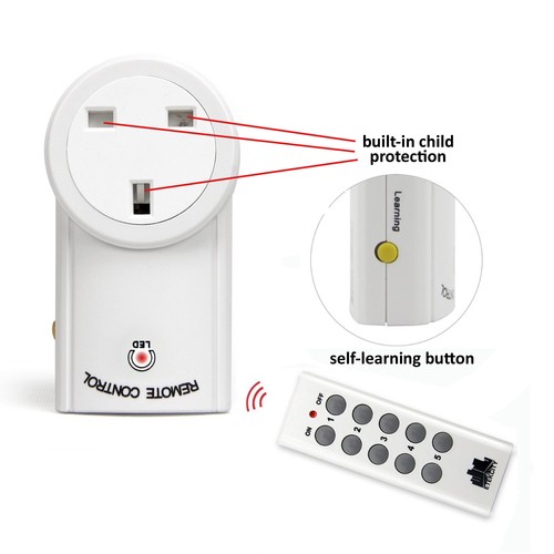 Remote Control Sockets Wireless Switch Mains UK Plug Programable 3 Pack 1 Remote - Picture 5 of 7