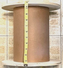 Wooden Cable Core Reel Spool 12" X 11" Center is Cardboard