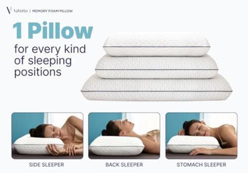 Gel Memory Foam Pillow - Standard, Firm Support for Neck & Shoulders, Cooling - Picture 4 of 9