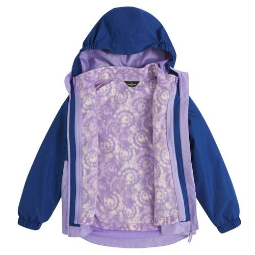 Eddie Bauer Girls Small 7/8 Lone Peak 3 in 1 Jacket - Violet Purple - Picture 4 of 5