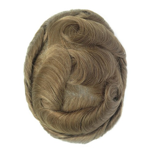 Toupee For Men French Lace Human Hair Replecement System Natural Hairpiece Blond - Picture 23 of 31