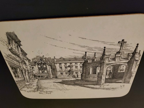 BANDEJA DE ARTESANÍA A LA LUZ DE LAS VELAS Kirkby Lonsdale Market Square hecha en Inglaterra - Imagen 4 de 9