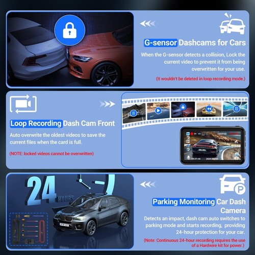 Dash Cam, Dashcam 1080P FHD Car Camera Dash Cam Front DVR Dashboard Dash Camera - Picture 5 of 7