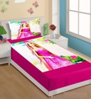 Single Bedsheet, Digital Print Velvet bedsheet with Pillow Cover ( Barbie)