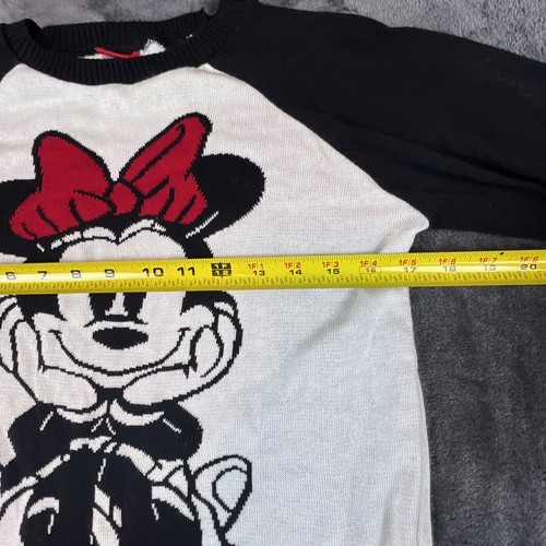 Disney Minnie Mouse Sweater Shirt Women Junior Size Small Black White Red Top - Bild 6 von 8