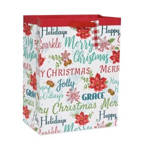 Pioneer Woman 3lot Christmas Gift Bag Gingerbread Candy Cane Lettering