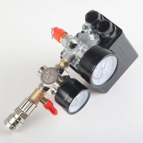 Valvole di controllo pressostati compressore aria 90PSI -120PSI nero con manometri - Foto 3 di 6