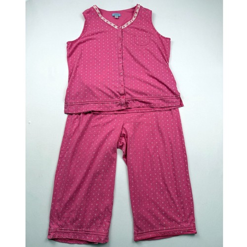 Celestial Dreams Pyjama Set Tank Top Capri Hose rosa geblümt XL