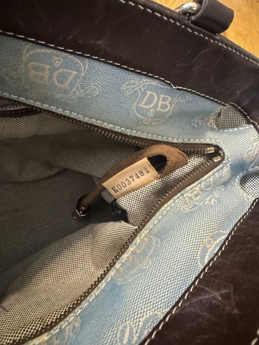 Dooney & Bourke East West Canvas / Leather Trim Donegal Crest Tote Shoulder Bag - Picture 20 of 21