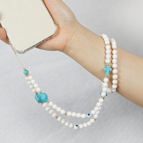 Phone Wrist Strap Beaded Beaded Phone Rope Turquoise Beads Strap - 第 6/12 張圖片