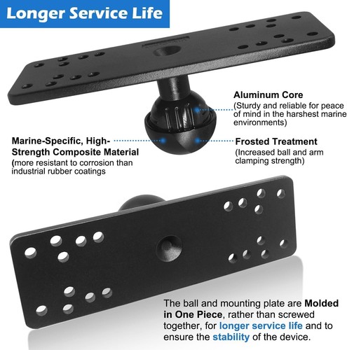 1.5" Ball Short Arm Fish Finder Mount, Marine Electronic Mount, Universal Mou... - Picture 5 of 9