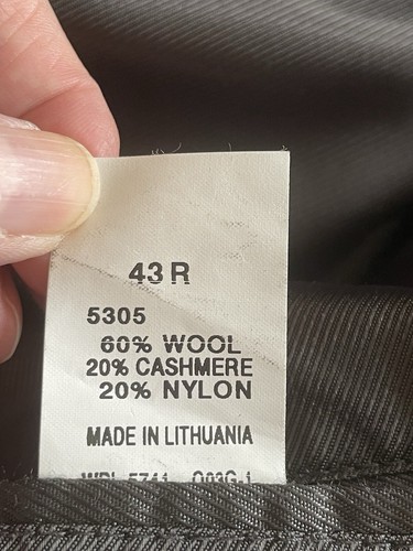 Oscar de la Renta Men 43R Cashmere Wool Blend Black Blazer Jacket Suit Coat EUC - Picture 7 of 10