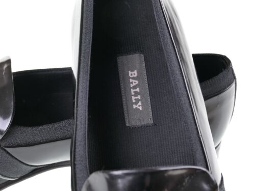 Bally Black Leather Grosgrain Opera Pumps Tuxedo Loafers Shoes Slippers 10 D - Picture 7 of 9