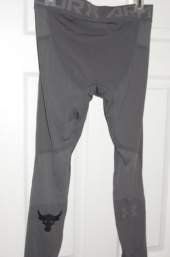 under armour men's project rock seamless leggings pitch gray steel large - Picture 6 of 7