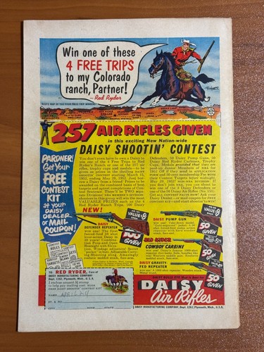 ROCKY LANE WESTERN Fawcett Comic No. 38 June 1952 FN+ - Picture 5 of 5