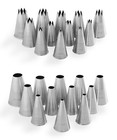 12 Set Icing Nozzles 4-15mm Round/Star Piping Tips Stainless Steel Pastry Nozzle