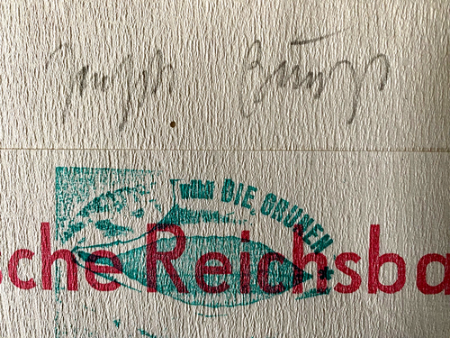 JOSEPH BEUYS GDR Reichsbahn towel HAND SIGNED + stamp, frame CERTIFICATE - Picture 3 of 4