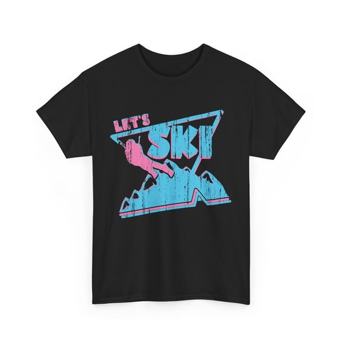 Skier Shirt, Let's Ski Retro Apparel Skiing Lovers Winter Sports Fans Shirt