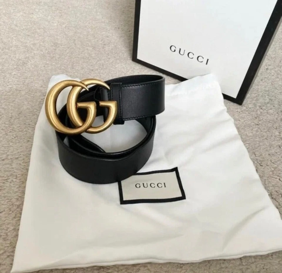 Gucci Belt GG Buckle Leather Belt Black Size 100 - Image 4 of 4