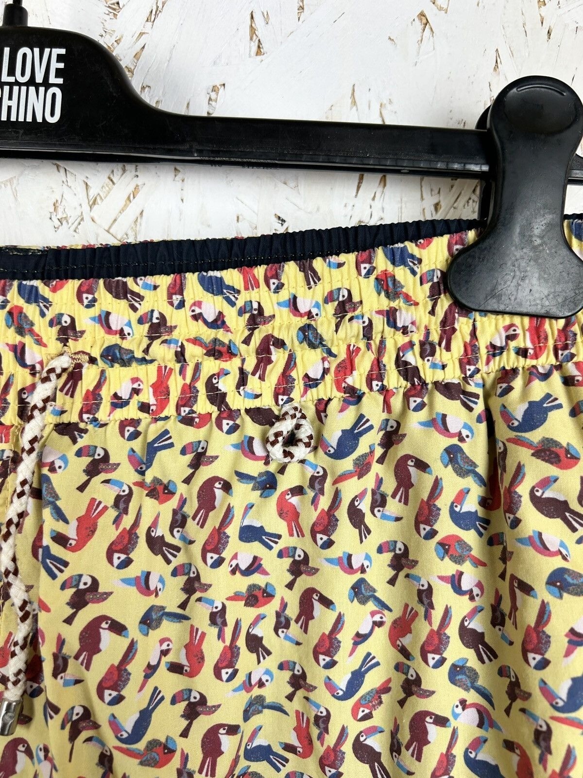 Loro Piana Yellow Toucans Cotton Swimsuit Shorts Size M image 3