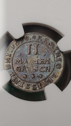 Germany Wildman 2 Mariengroschen Toned NGC AU55 Bruns Lune Calen Hann  / Wolfen - Picture 7 of 10