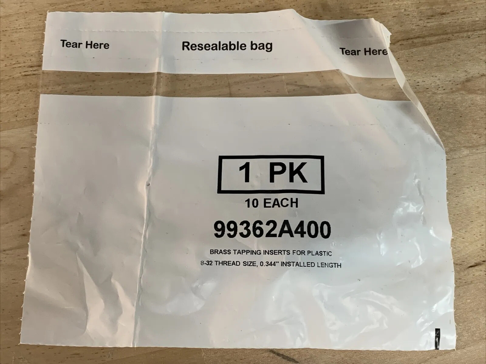 McMasterCarr 99362A400 Brass Tapping Inserts For Plastic 632 Thread Packs 10 eBay