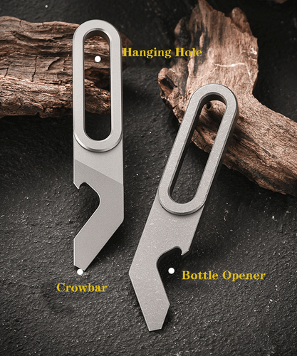 EDC Titanium Keychain Pry Bar Crowbar Pocket Opener Wrench Outdoor Multi Tools - 第 5/16 張圖片