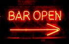 Bar Open Arrow Right Pub Club 20"x12" Neon Light Sign Lamp Wall Decor Display