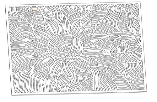 2 DXF cnc file gcode laser cut plasma router art DECO panel FLORAL bouquet 6097 - Picture 10 of 15