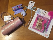 Claire's Kitty Diary Bracelet Glitter Purse Necklace Valentines Lot Justice St