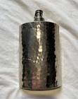 Vintage West Germany Tin Lined 10 oz. Hammered metal Hip Drinking curved Flask