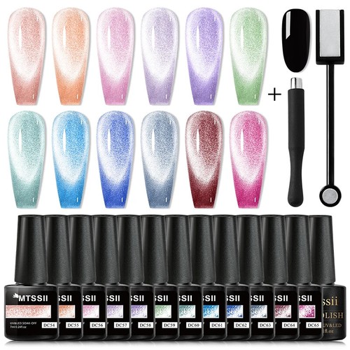 Nuevo 7/10/12 PIEZAS/CONJUNTO Esmalte de Uñas en Gel para Gatos Brillo Set 9D Gel Remojo Kits de Arte en Uñas - Imagen 14 de 113