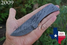 CUSTOM HAND FORGED DAMASCUS STEEL HUNTING BLANK BLADE KNIFE FULL TANG AH-2009