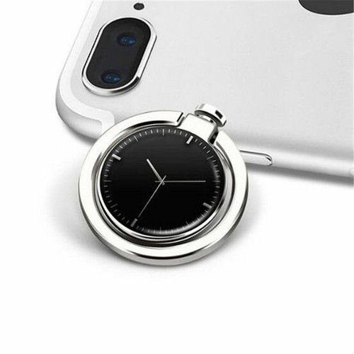 Metal Stand Watch Shape Finger Ring Grip Mobile Phone Holder 360° Rotating - Photo 14 sur 14