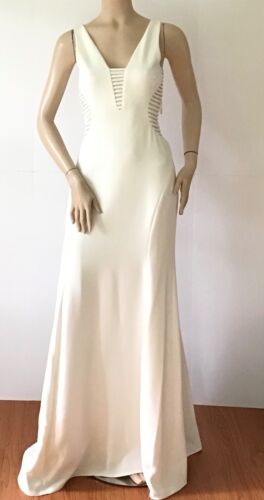NUEVO HALSTON HERITAGE Lados acanalados Vestido de Noche sin mangas, Calafateo (Talla 6) - Imagen 3 de 12