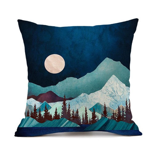 Mountain Outdoor Decorative Throw Pillow Covers Abstract Landscape Cushion Case - Picture 35 of 49